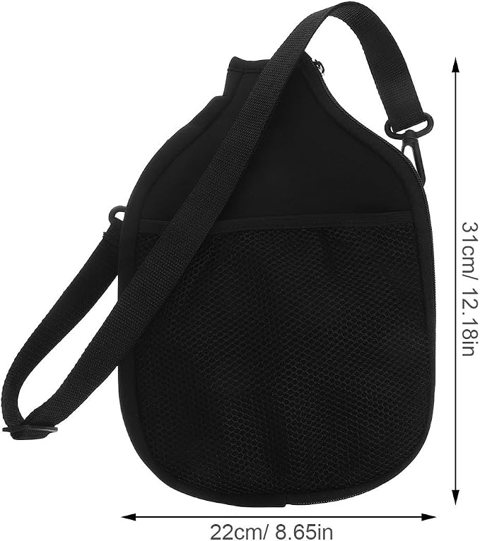 2pcs Table Tennis Racket Case and Pickleball Paddle Protector Lightweight Neoprene Bag with Mesh Pocket and Shoulder Strap Waterproof Paddle Storage for Travel and Rainy Days