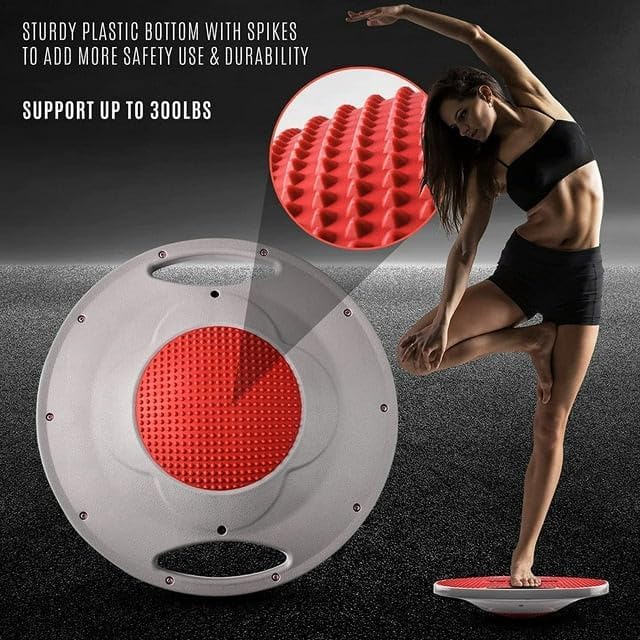 Yes4All Wobble Balance Board, Plastic Stability Trainer with Handles for Standing Desk, Core Training & Home Gym Workout