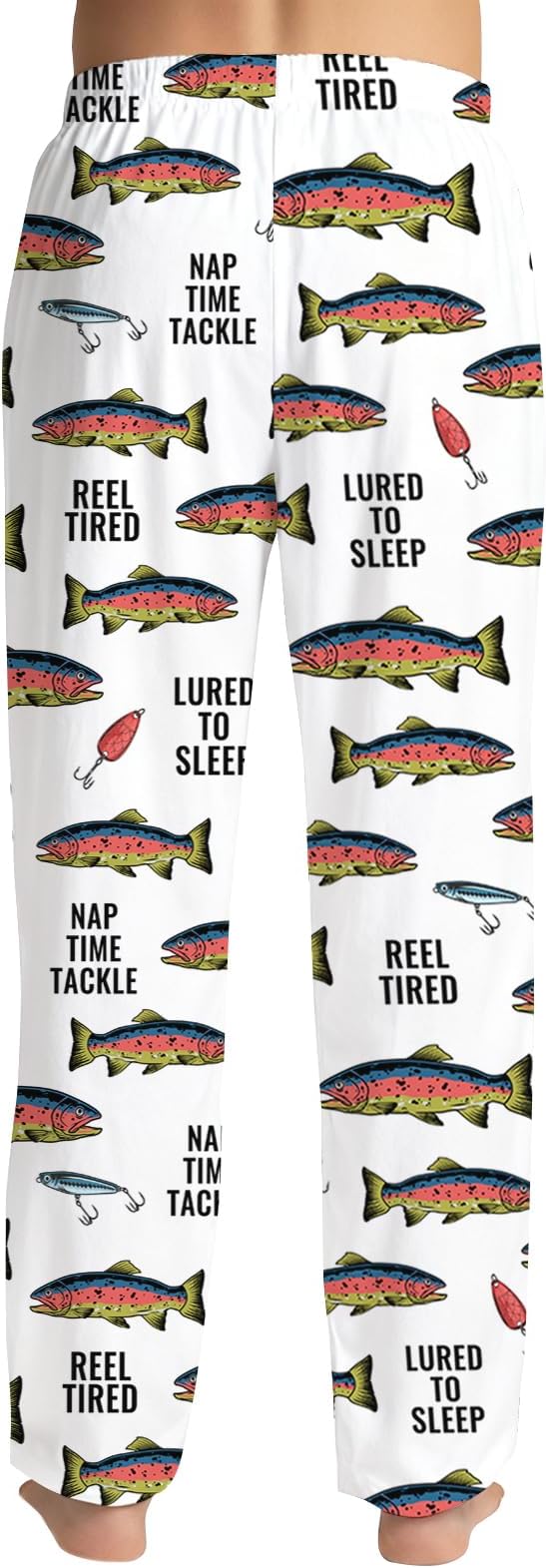 KOYI Fish Pajama Pants, Funny Fishing Print Lounge Pants, Cozy Unisex Sleepwear for Men Women, Novelty Pajama Bottoms