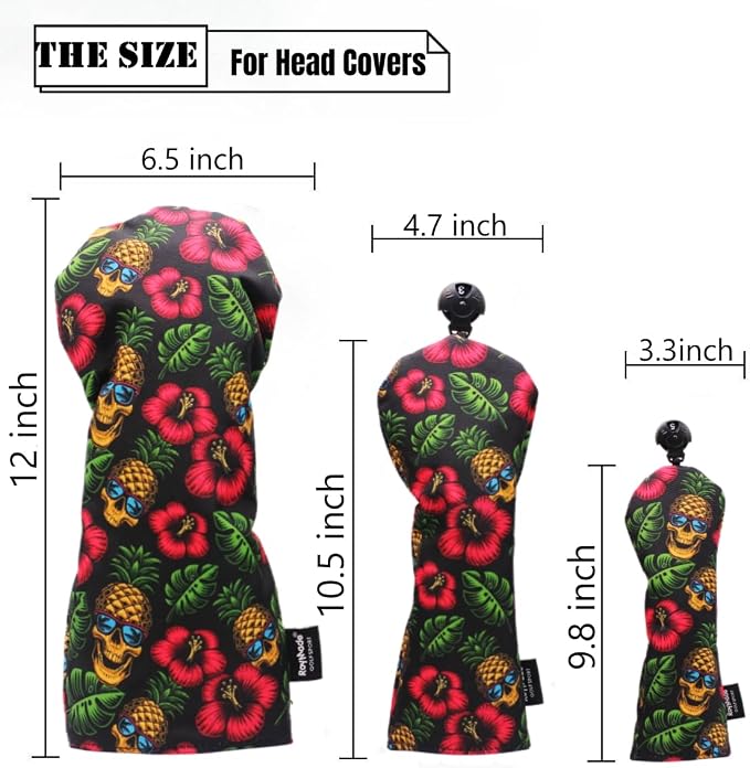 Golf Club Head Covers 3 Pack Waterproof Cloth Head Covers for Driver/Fairway Wood/Hybrid Fit All Golf Clubs Headcover #1#3#5 for All Brands