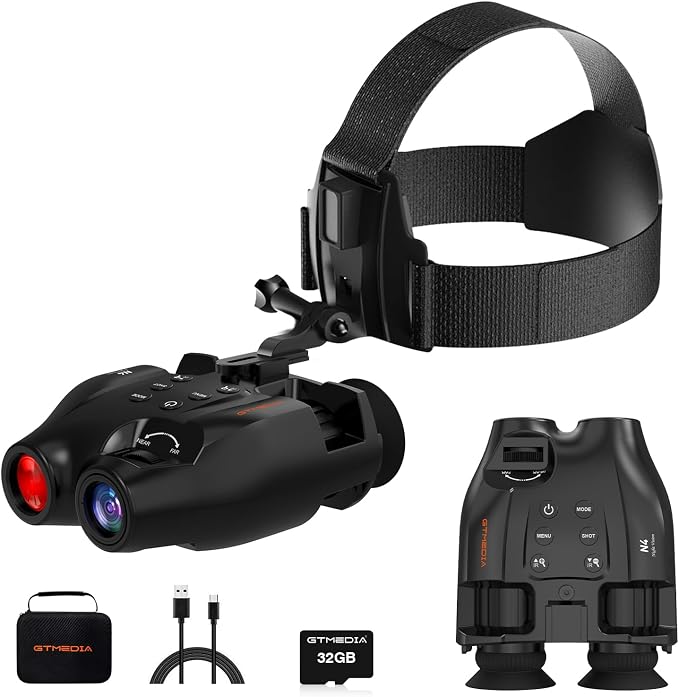Night Vision Goggles, 984ft Digital Infrared Night Vision Binoculars with Camera, Head or Helmet Mounted, Tech Gifts for Men, NVG Goggles for Camping Hunting & Security