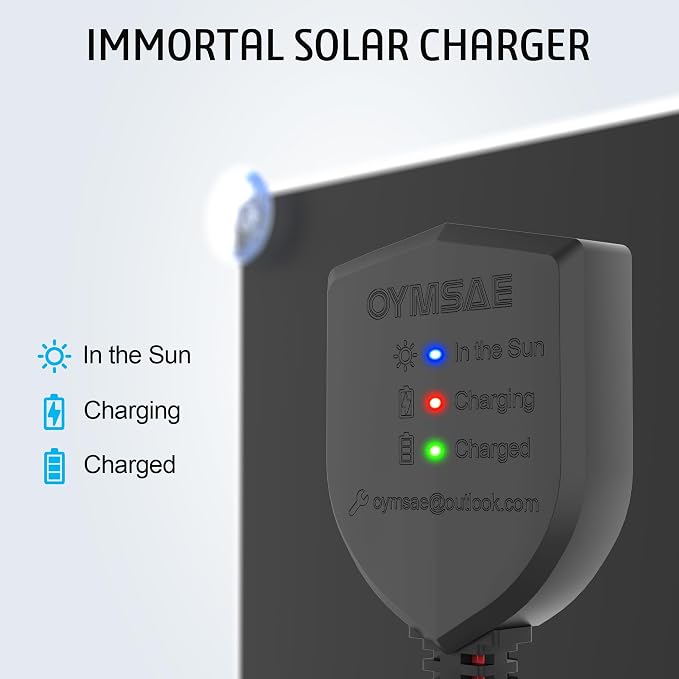 OYMSAE White 10W Solar Car Battery Charger Portable 12V Trickle Battery Charger & Maintainer Waterproof Solar Panel for Car Boat Automotive RV