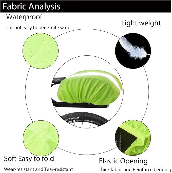 20L Bike Basket Cover Waterproof Bicycle Basket Cover with Reflective Strip Green