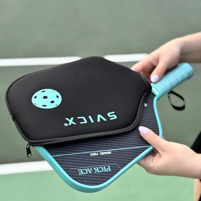 Carbon Fiber Pickleball Paddle 16mm – Professional Pickleball Paddles with Superior Control, Power & Spin – Extended Handle for Two-Handed Grip, USAPA Approved