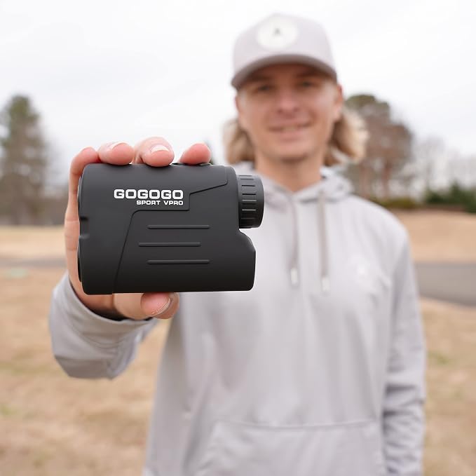 Gogogo Sport Vpro GS03 Laser Golf/Hunting Rangefinder, 1000/1200 Yards Laser Range Finder with 6X Magnification Ultra-Clear View, Lightweight, Slope, Pin-Seeker & Flag-Lock & Vibration