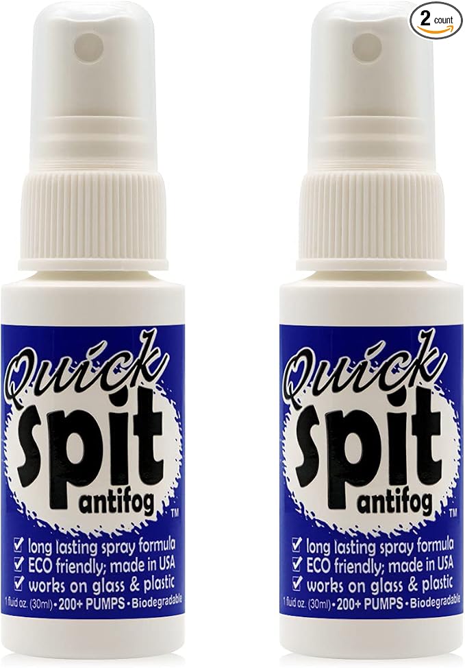 Jaws Quick Spit Anti-Fog Spray for Swim Goggles, Eye Glasses, Snorkel Mask, Scuba Divers, and Safety Eyewear, Made in the USA