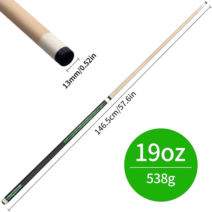 Kmise Pool Stick Set of - 58" Pool Cue Stick, Canadian Maple Professional Billiards Pool Cue, Pool Sticks for Adults, 18~21oz Multiple Colors