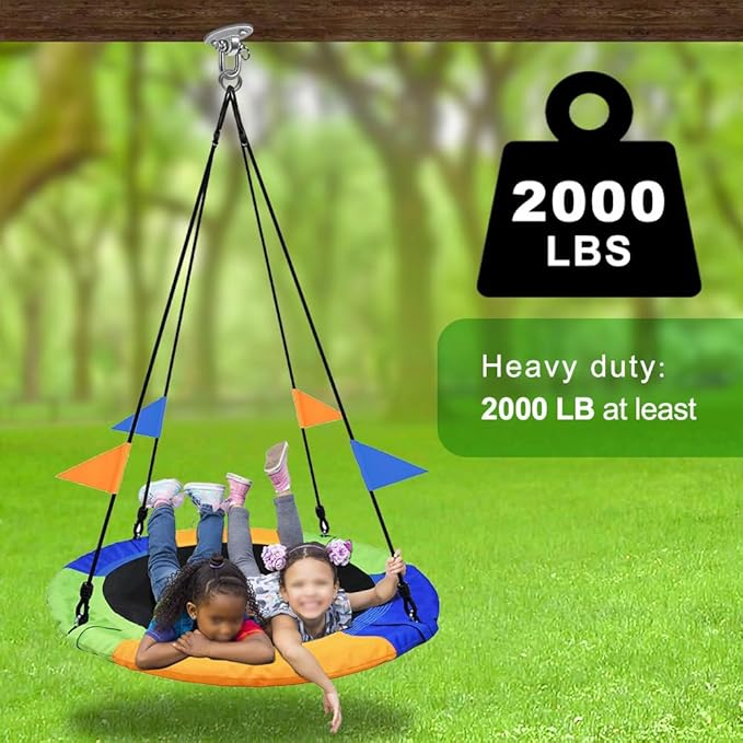SELEWARE 2 Pieces 2000 lb Capacity Stainless Steel 180° Swing Hangers, Heavy Duty Swing Hooks for Concrete Ceiling Wooden, Hanging Hardware for Por Porch Playground Hammock Gym Swing Sets