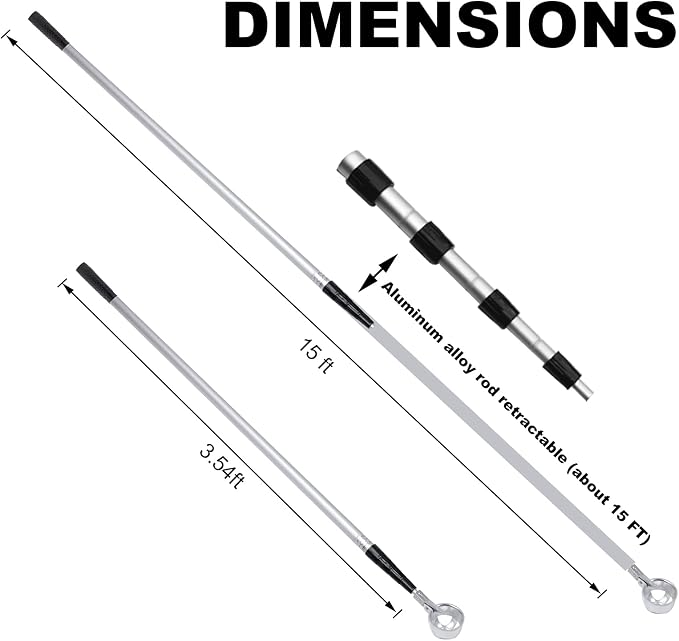 HOW TRUE Golf Ball Retriever, 15ft 18ft Aluminum Alloy Golf Ball Retriever for Water Telescopic Golf Ball Picker Upper, Golf Accessories for Men