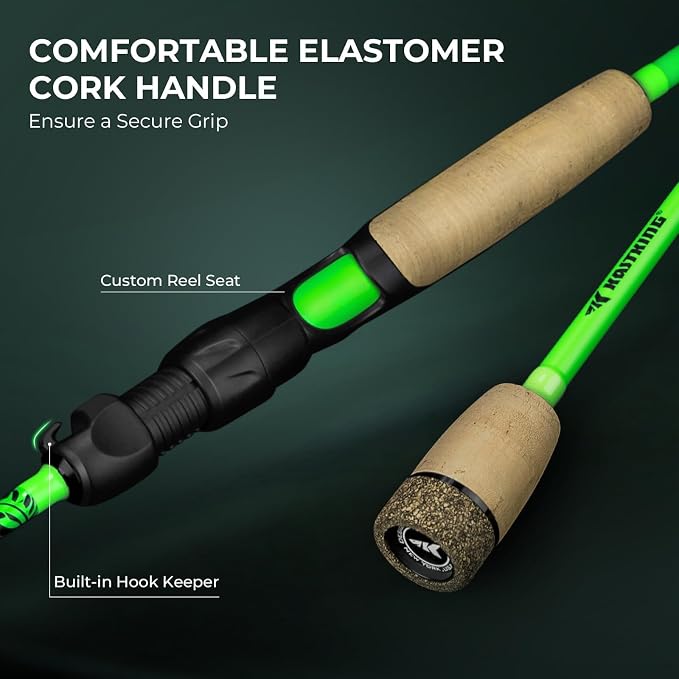 KastKing Zephyr Dual Tip Spinning & Casting Fishing Rods, Green | Lightweight IM6 Graphite Rod, Dual Tips Section for Different Powers, Built-in Hook Keeper, PTS Power Transition System