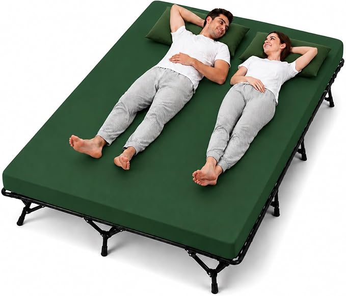 CYMULA Camping Cot Pad 2 Inch Memory Foam, Camping Pad for Folding Cot and Foldable Cot, Portable Roll Up Camp Gear for Car Camping Travel Tent, Non-Slip Waterproof Bottom, Removable Cover, Pad Only
