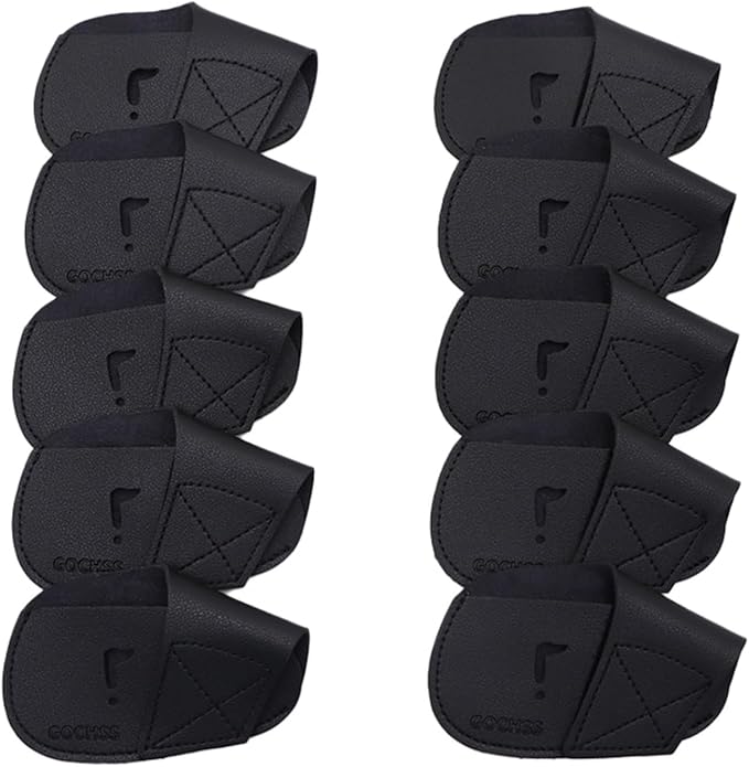 I Golf Iron Headcovers 10pcs PU Fit Both Right-Handed Clubs Golf Club Protector for Titleist Callaway Ping Taylormade Fit More Brands Golf Iron.