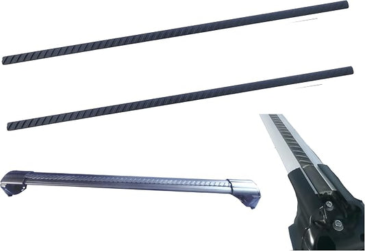ROKIOTOEX Roof Rack Crossbars Noise Reduction Rubber Strips - Only Fits T-Slot top Width 10~11 mm - 2 Black Striped Strips |107cm or 42" Length - Cross Bar Wind-Noise Reduction Sealing Replacement