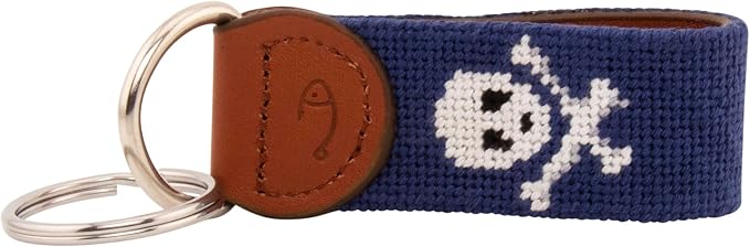 Leather Hand-Stitched Needlepoint Key Fob or Key Chain
