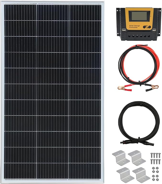 150 Watt 12Volt Solar Panel Kit Monocrystalline Module 20A Charge Controller for RV, Boats, Trailer, Camper,Off-Grid System (150W Solar kit)