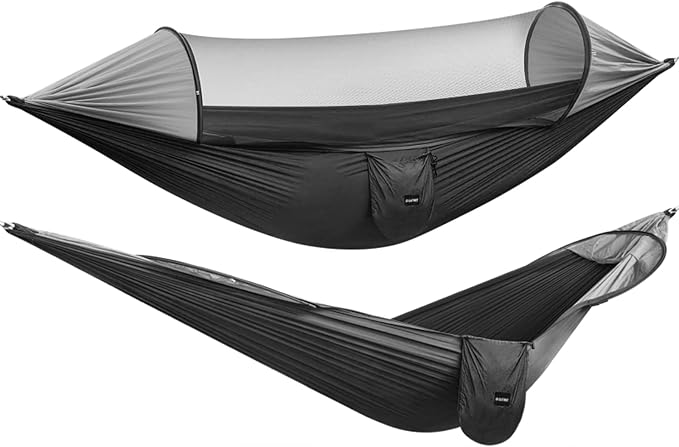 G4Free Large Camping Hammock with Mosquito Net and Rain Fly- 2 Person Portable Hammock with Bug Net and Tent Tarp for Outdoor Hiking Camping Backpacking Travel