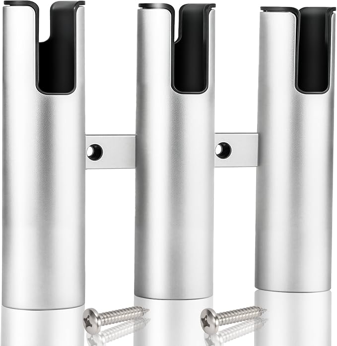 Aluminum Fishing Boat Rod Holder, 3/4 Link Tube Rod Rack, Marine Grade Aluminum Rod Mount for Boats & Yachts, Silver