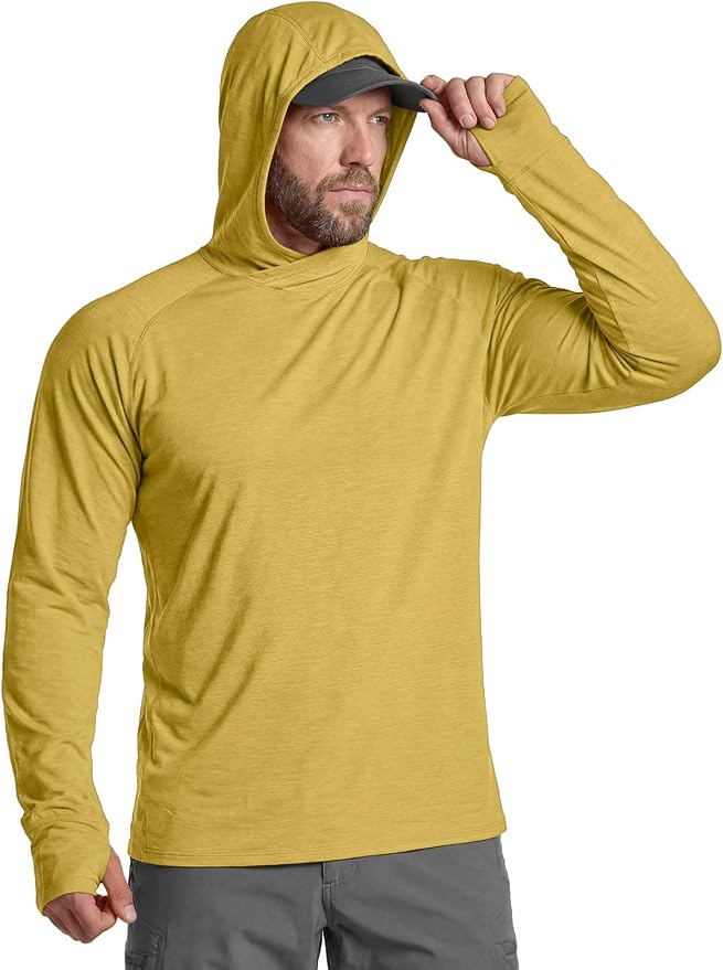CQR Men's UPF 50+ Sun Protection Long Sleeve Quick Dry Athletic Shirts, Stretch Running Workout Hiking T-Shirts