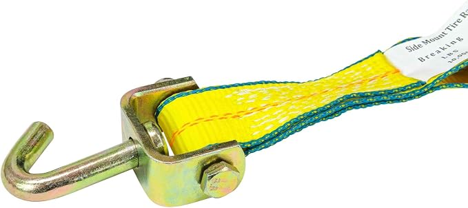 Mytee Products 2" x10' Lasso Ratchet Strap with J Finger Hook Wheel Net Auto Tow Towing Car Hauler Down