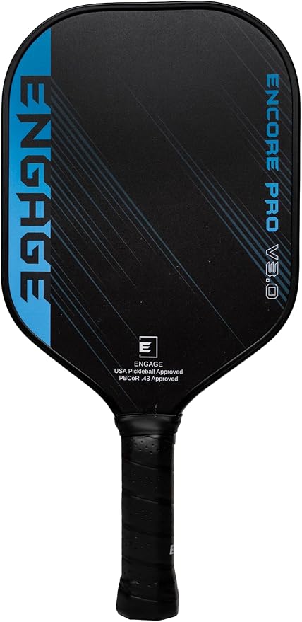 Engage Encore Pro V3.0 Pickleball Paddle | Raw Carbon Fiber & Polymer Core for All-Around Playability