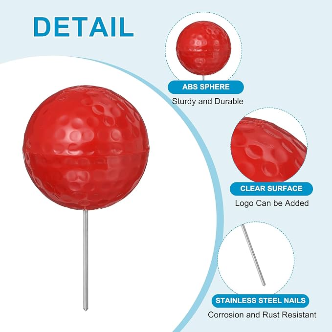 Golf Tee Markers, Plastic Position Ball Markers, Golf Ball Marker-Fitting for (Driving Range Boundary Markings/Area Markings)