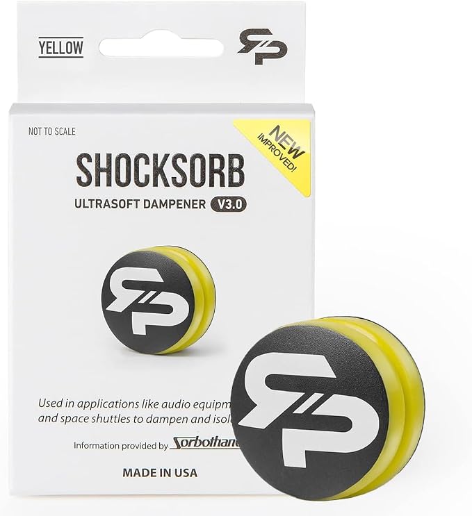RTP Tennis Racket Vibration Dampener - ShockSorb Original or Ultrasoft V3 The Only Dampener Made for Pain Relief - Handcrafted with Patented Material Sorbothane Made in USA - 1 Pack Limited Warranty