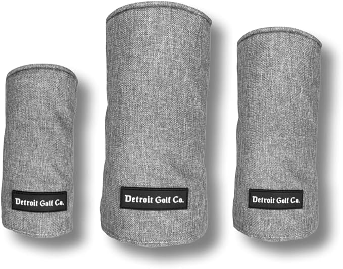 Premium Barrel Golf Club Head Covers - 3 Pack Set - Drivers, Fairway Woods and Hybrids