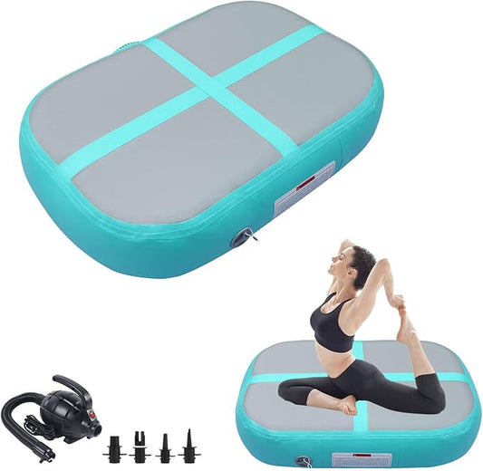 Gymnastics Air Roller Air Barrel Inflatable Tumbling Mat, Tumble Track Backhandspring Mat Gymnastic Equipment with Pump for Yoga Training Cheerleading Home Use