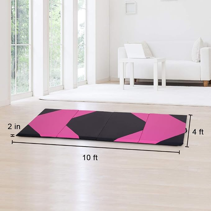 Gymnastics Tumbling Mats Portable Gymnastics Mat Folding Tumbling Mat Thick Yoga Mat Exercise Mat with Carrying Handles for home Workout outdoor Yoga Gymnastic