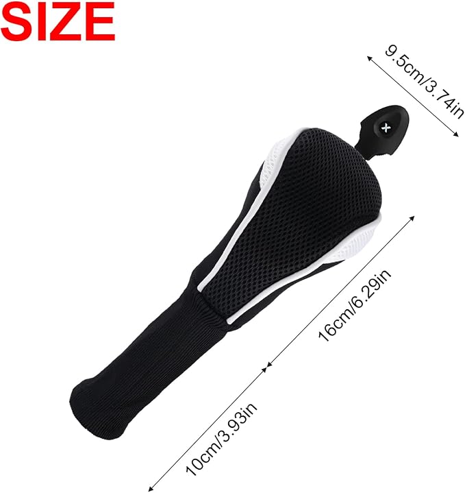 Andux 4 Pack Long Neck Golf Hybrid Club Head Covers Dial No. Tag CTMT-01 | Mesh Breathable material | all the Same Size | Coloured Piping | Pull-On Closure