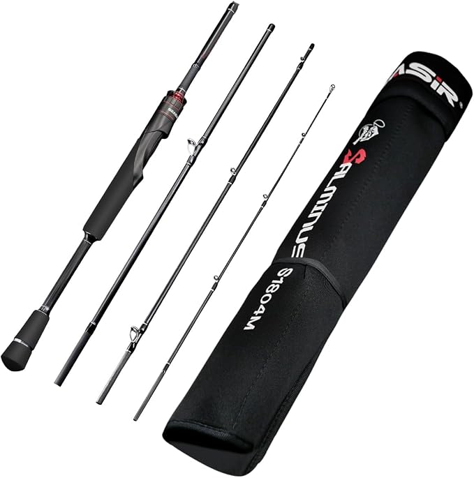 SEASIR Salminus Travel Fishing Rod, 4 Piece M/MH Biatcaster Rod | , XF Baitcasting Rod, Portable, 40T Carbon Fiber, Fuji O, EVA Grip, Saltwater Freshwater Bass Trout Big Fish
