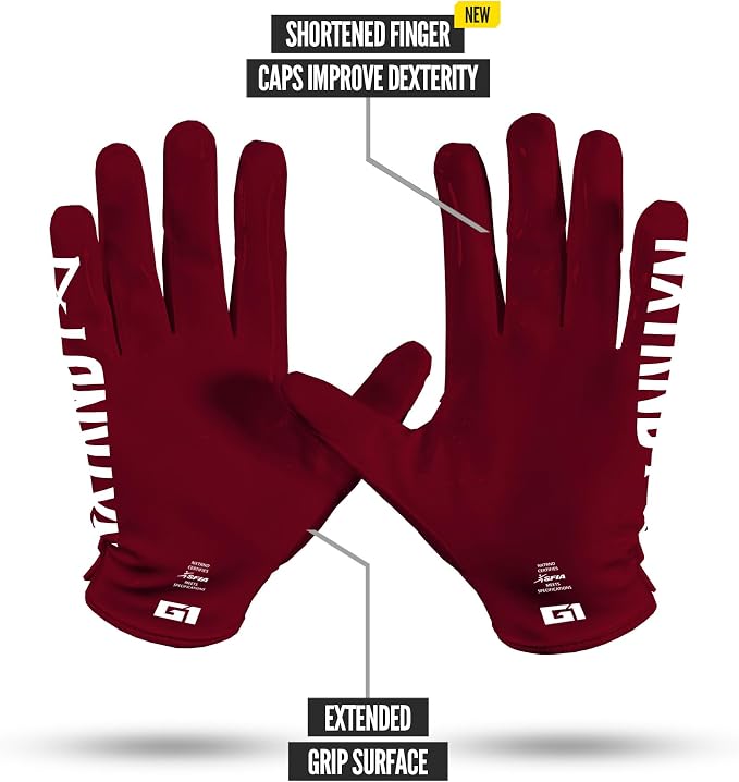 Nxtrnd G1 Pro Men's Football Gloves, Adult Sticky Receiver Gloves