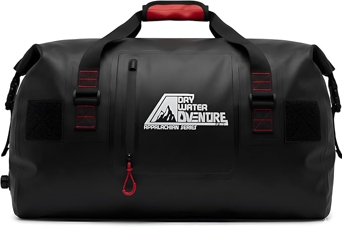 Waterproof Duffel Bag 60L - Marine Grade PVC Dry Bag for Boating Camping Motorcycle | Roll Top Airtight Seal, Shoulder Strap