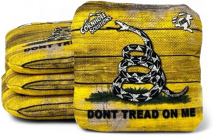 Cornhole Solutions - Professional Cornhole Bags Set of 8 – Regulation 6"x6" – USA Flag Designs – Resin Filled + Tote Bag