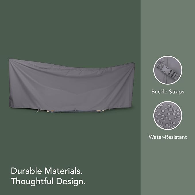 Covermates Elite Hammock Cover – Weather-Resistant 300D Polyester with Double-Stitched Seams, Adjustable Buckle Straps & Lightweight All-Weather Protection, 188W x 58D x 20H, Charcoal