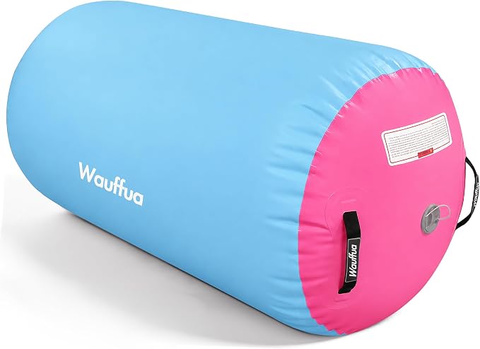 Gymnastic Air Barrel, Inflatable Tumble Track, Tumbling Mat, Roller Octagon Trainer for Back Handspring and Back-bend for Home, Gym, No Pump
