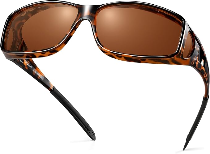 URUMQI Polarized Sunglasses Fit Over Glasses for Men Women, Wraparound Sun Glasses UV400 Protection for Driving Fishing