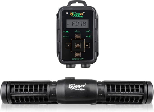 hygger Aquarium Wave Maker, Adjustable Cross Flow Pump with LED Display Controller, Magnetic DC 24V Aquarium Powerhead for Freshwater and Marine Reef Aquariums Up to 135 Gallon (18w)