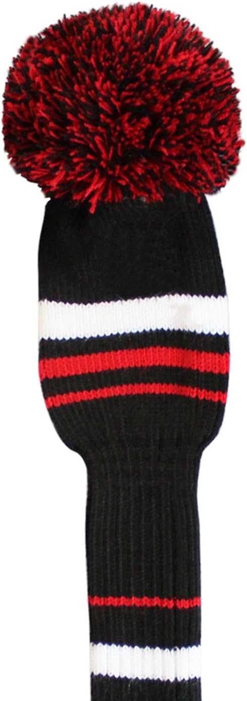 Scott Edward Golf Club Head Covers Set of 4, Acrylic Yarn Double-Layers Knitted, with Rotatable Number Tags