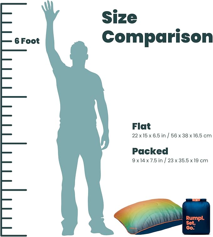 Rumpl Camp Pillow - Packable, Adjustable Comfort for Outdoors and Travel, Baja Fade