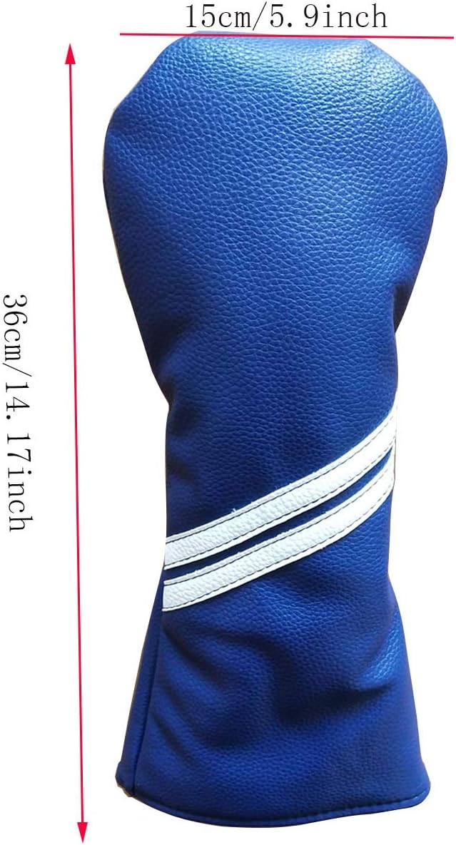 3pcs Navy Blue Golf Wood Club Headcovers 135 for Driver Fairway Wood Golf Head Covers Set