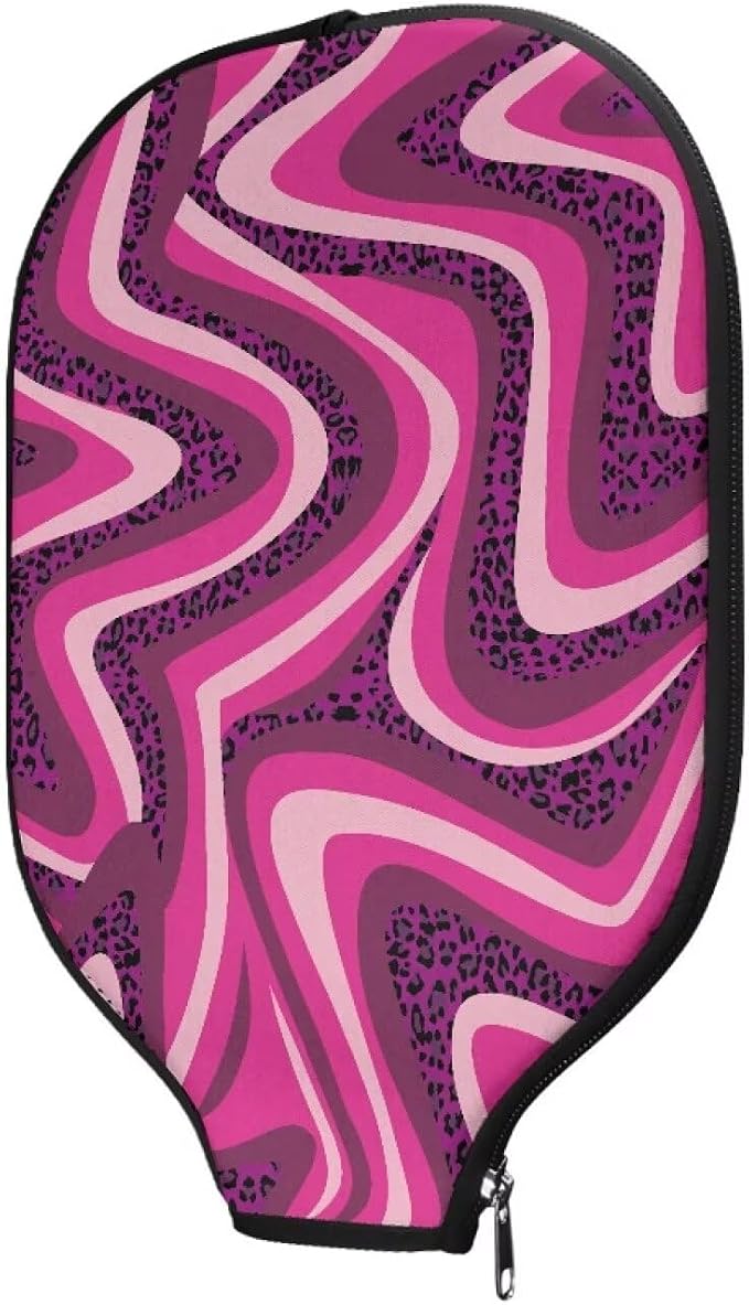 Abstract Geometry Pickleball Paddle Covers 1 Pack Neoprene Pickle Ball Paddle Cover with Zipper Waterproof Racket Sleeve Pickleball Paddle Accessories for Racket Storage