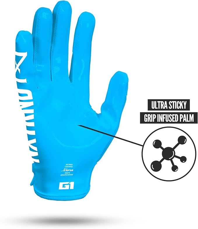 Nxtrnd G1 Pro Men's Football Gloves, Adult Sticky Receiver Gloves