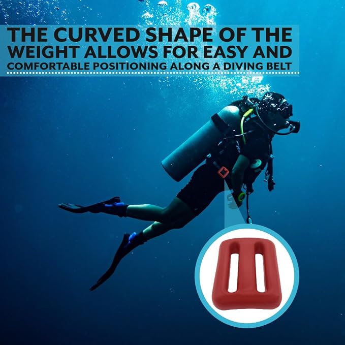 Poolzilla Vinyl Diving Weight for Scuba Diving, Durable Lead Weight with Slits for Placement Along Belt, Comes in 1.1LB(0.5KG) or 2.2LB(1KG) Sizes