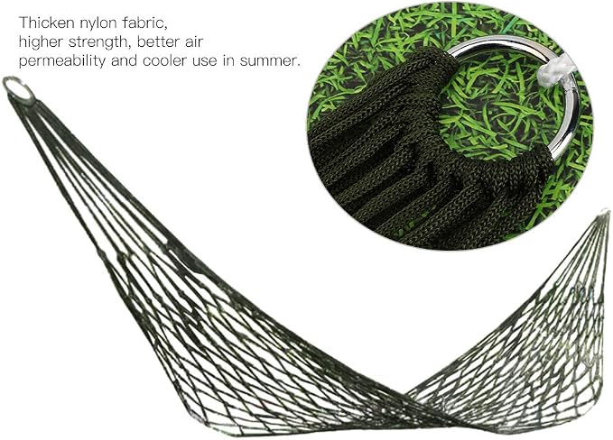 Outdoor Hammock, Camping Hammock Hammock Meshy Rope Hammock Sleeping Net Bed for Hiking Simple Nylon Net Hammock for