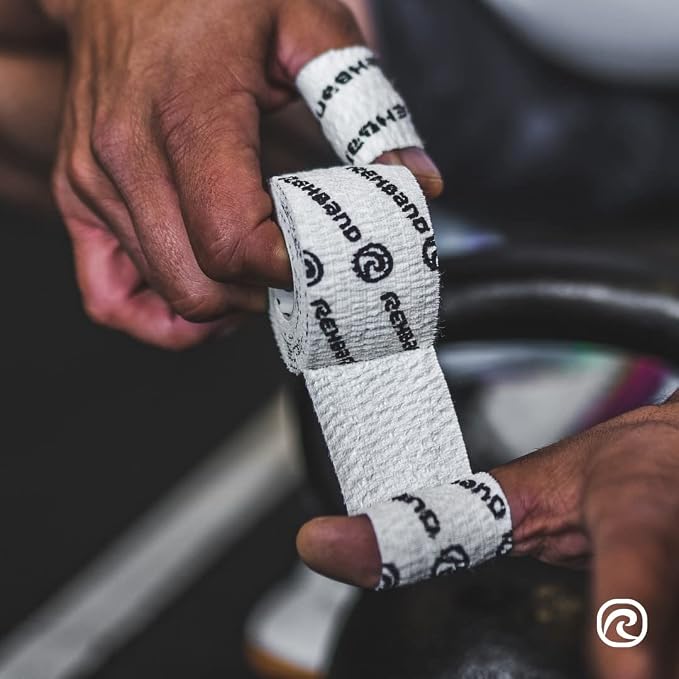 Rehband Non-Slip Athletic Hook Grip Tape, Thumb Tape Crossfit, Powerlifting & Weightlifting Tape - Hookgrip Tape Protects Fingers Against Blisters