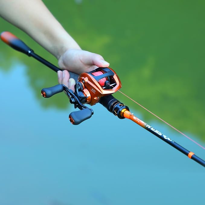 Sougayilang IM6 Graphite Fishing Rod – 2-Piece Casting & Spinning Rod, Stainless Steel Guides with Zirconium Rings, EVA & SuperPolymer Split Handle,Hook Keeper for Bass Walleye Pike