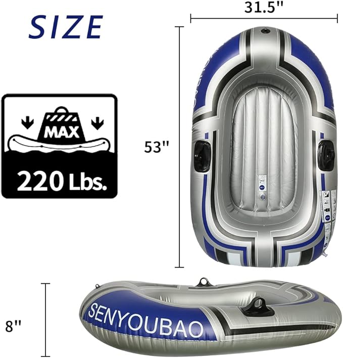 ptlsy Inflatable Boat,Swimming Pool and Lake Inflatable Boat with Electrical Air Pump and Oars (2 Boats)
