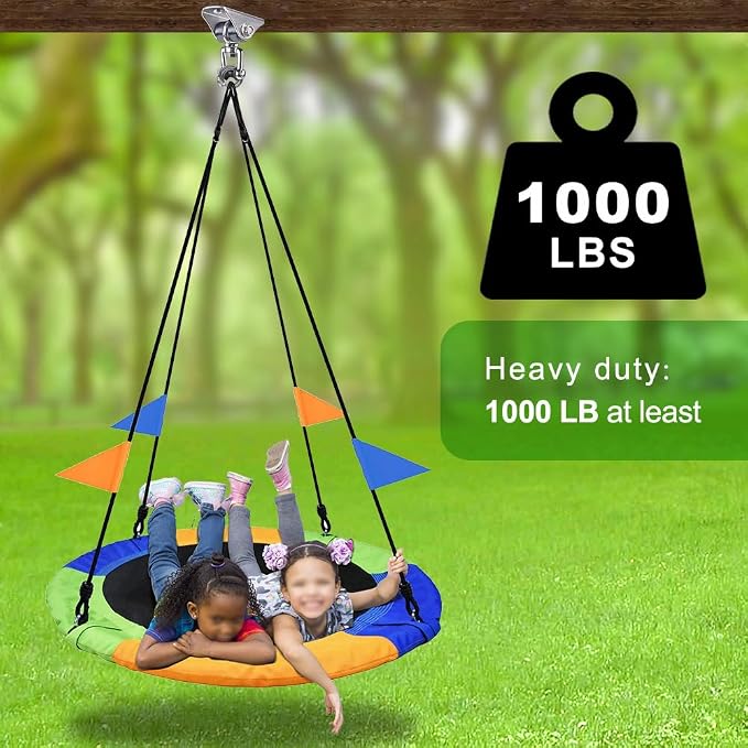 SELEWARE Anti-Squeaking Swing Hanger Stainless Steel Swing Set Hook Ceiling Mount Bracket for Hammock Chair Toddler Swing Yoga Swing Punching Bag 2 Packs