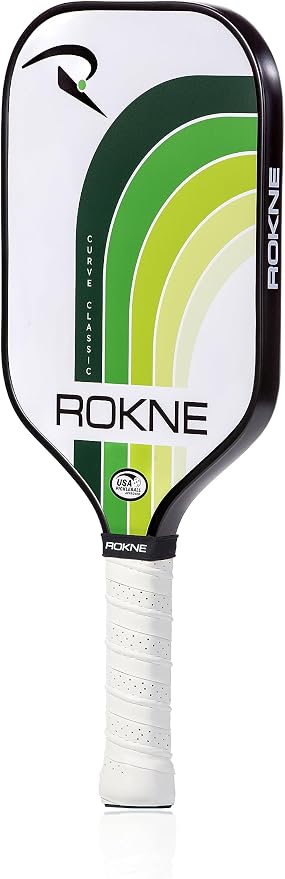 ROKNE Curve Classic Pickleball Paddle | USAPA Approved Fiberglass Pickleball Paddles | Precision Engineering & Comfort | ProGrit Texture for Max Spin & Power | Paddle